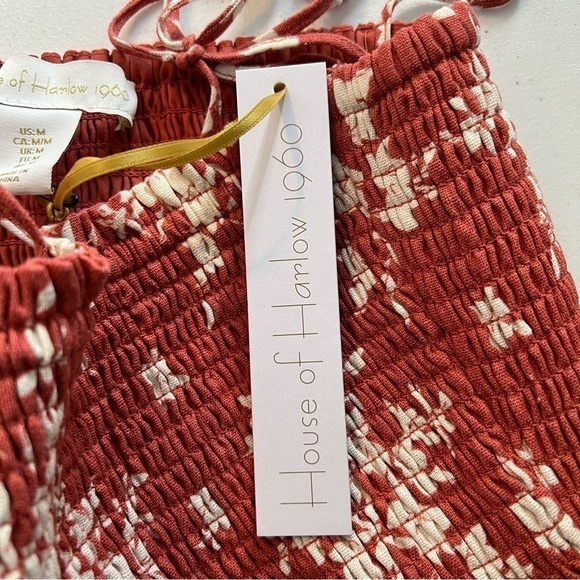 House of Harlow Linen Skirt Set Terracotta Floral Size M NEW - Picture 11 of 12